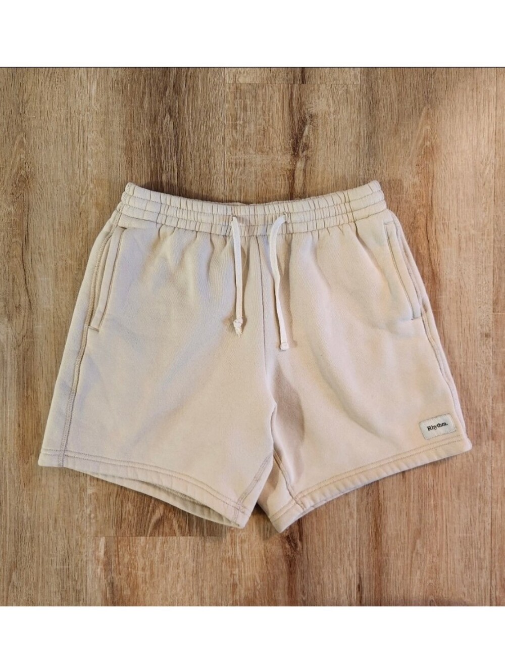 Rhythm. Birch Tan Uni Fleece Jam Sweatpant Lounge Shorts Men's Size 28